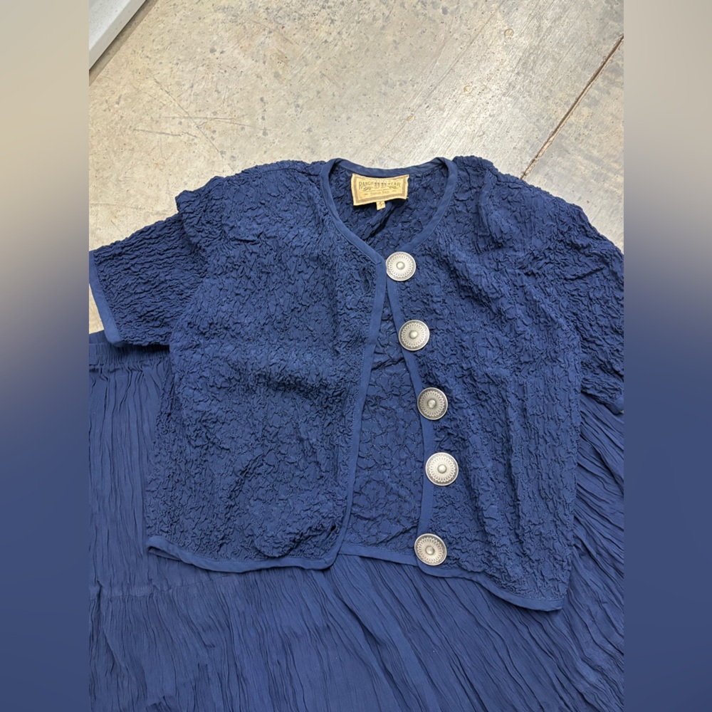 Vintage Double D Ranch Deep Blue concho 2 piece set - Picture 5 of 7
